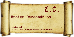 Breier Dezdemóna névjegykártya